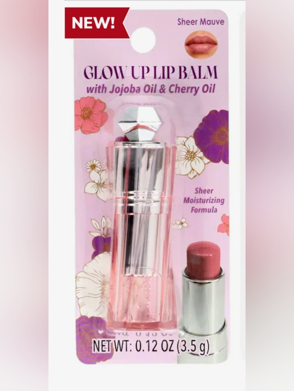 🆕Glow Up Lip Balm Sheer Mauve - Hydrating Jojoba & Cherry Oil